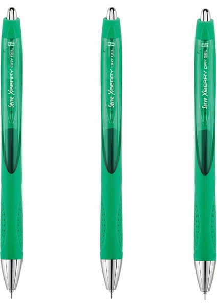 Xberry Jel Kalem 05 mm Iğne Uç Yeşil 04 3'lü Set