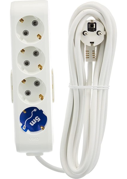 Multi-Let Dörtlü Priz Topraklı Kablolu Çocuk Korumalı 5 mt