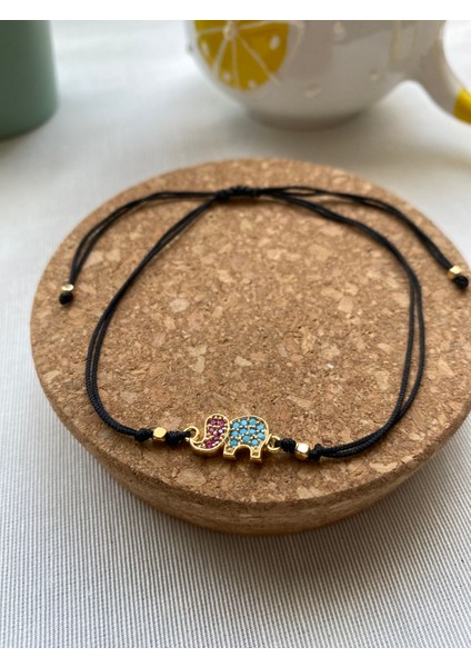 Siyah Renk Zirkon Taş Detaylı Çelik Xupıng VİP İp Bileklik