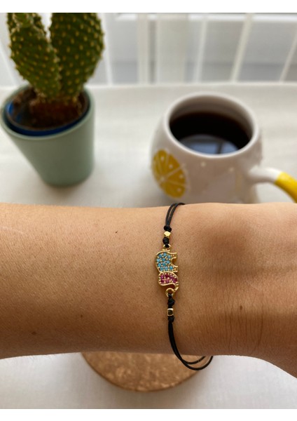 Siyah Renk Zirkon Taş Detaylı Çelik Xupıng VİP İp Bileklik fiyatları