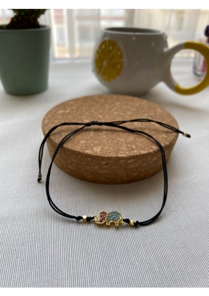 Siyah Renk Zirkon Taş Detaylı Çelik Xupıng VİP İp Bileklik modelleri