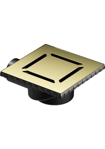 V-Flow Kare 5606975 Duş Kanalı Yandan Çıkışlı Dk 100 Kapak Parlak Altın