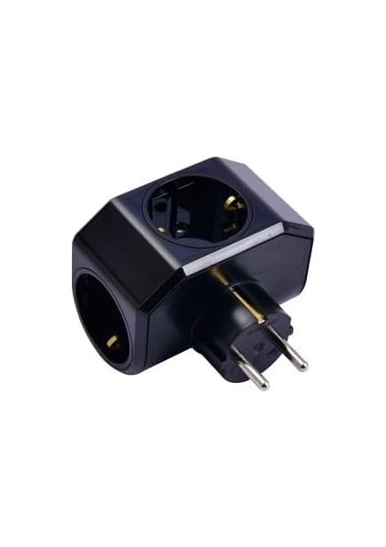 Yonca Plus Beyaz Üçlü Topraklı Priz Yeni Nesil Priz (Siyah)