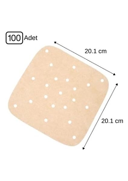 100 Adet Air Fryer Pişirme Kağıdı Tek Kullanımlık Hava Fritöz Yapışmaz Yağlı Kağıt Delikli Model fiyatları