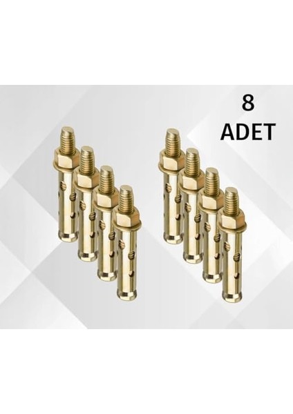 Gömlekli M10 Çelik Dübel Uzunluk 70 mm (8 Adet) Klima, Tv, Raf, Dolap Montaj Güvenli Sabitleme fiyatları