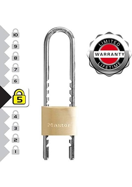 Lock 1950EURD Katı Pirinç Anahtar Asma Kilit, 7 Ila 15,5 cm Arasında Ayarlanabilir Kelepçeli, Altın, 15,5 x 5 x 1,4 cm fiyatları