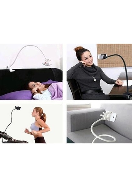 Akrobat Telefon Tutucu Spiral Gövdeli Oynar Başlıklı - Siyah fırsatları