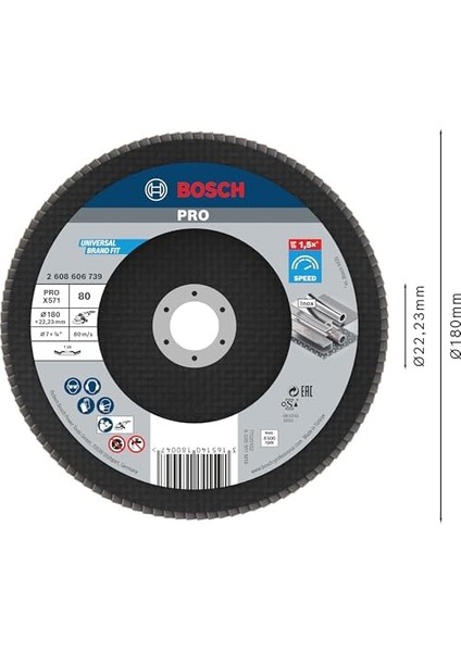 Professional Yelpaze Taşlama Diski (Açılı Taşlama Makinesi Için Farklı Malzemeler, Ø 180 Mm, Granülasyon 80) modelleri