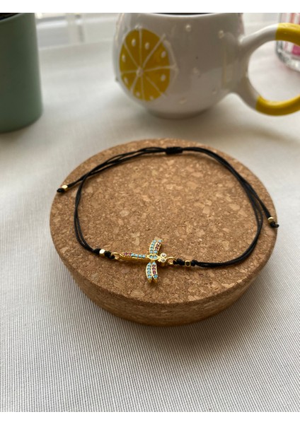 Siyah Renk Zirkon Taş Detaylı Çelik Xupıng VİP İp Bileklik