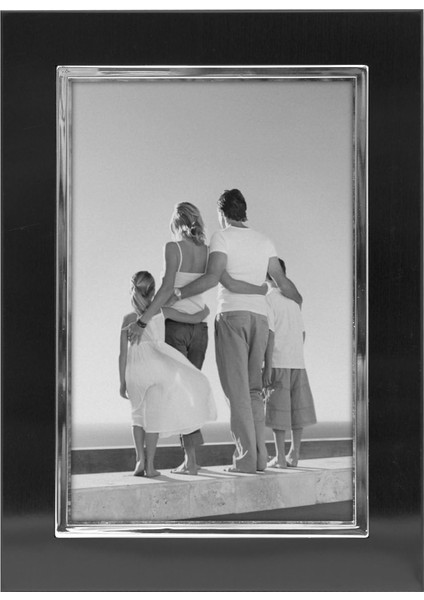 International Designs Uptown Siyah Gümüş Moda Metal Çerçeve, 4x6, Siyah