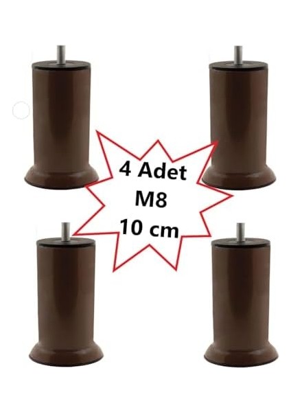 Kanepe Baza Koltuk Çekyat Yükseltme Ayağı Ince Diş M8 Kahverengi Plastik 10 cm 4 Adet modelleri