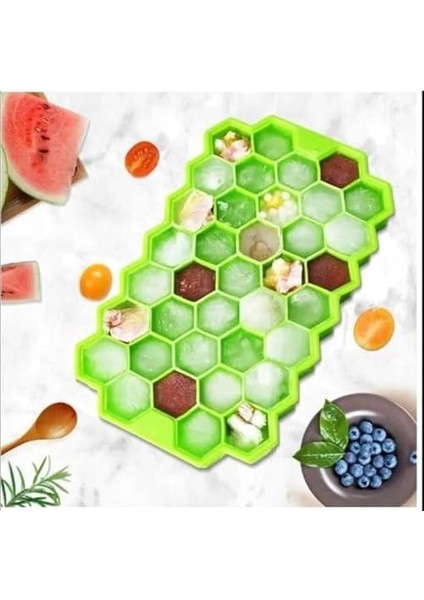 2 Adet Esnek Yapıya Sahip Kapaklı Petek Buz Kalıbı Pratik Hazneli Buzluk Çikolata Kalıbı Tepsisi, Buz Topu Yapma modelleri