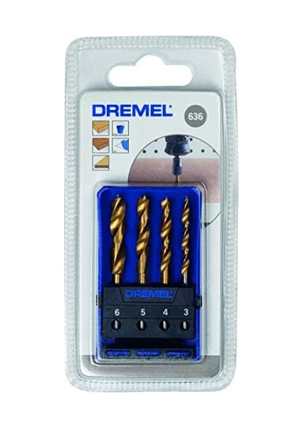 636 Titanyum Kaplama Ahşap Delici Uç Seti, 4'lü modelleri