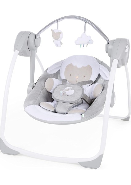 Comfort 2 Go Kompakt Taşınabilir 6 Vitesli Müzikli Bebek Salıncağı, Kolay Seyahat Için Katlanır - Kuzu Sarıl, 0-9 Ay