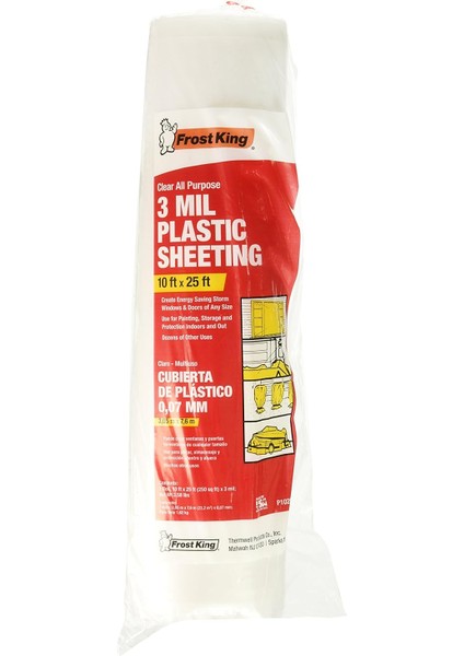 King P1025/3 Polietilen Kaplama, 10' x 25' x 3 Mil, Şeffaf