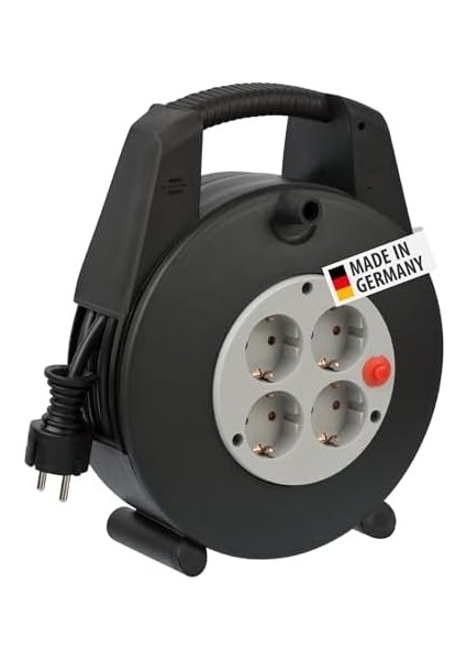 Vario Line Serisi IP20 Lisanslı 4 Soketli 15 Metre Makaralı Kablo, Siyah, 1 Adet modelleri