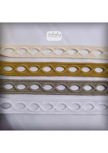 Desen Motifli Şerit Nakış Modeli | Nakış Aksesuar (Beyaz) modelleri