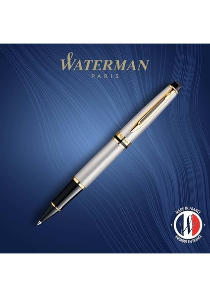 Expert Paslanmaz Çelik Altın Tasarımlı Roller Kalem, Ince Uç, Siyah Mürekkep fiyatları