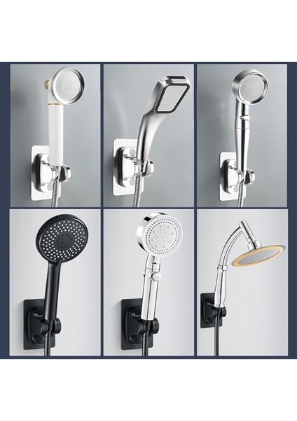 2'li Set Ayarlanabilir Kendinden Yapışkanlı Duş Başlığı Askısı, Siyah Duvara Monte Duş Başlığı Tutucu, Matkap Gerektirmez Sabit Braket, Suya Dayanıklı Banyo Duş Başlığı Sabitleyici Aksesuar fiyatları