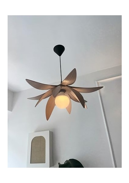 Avize - Ahşap Modern ve Minimal Tasarım Avize, Iskandinav Salon ve Oturma Odası Aydınlatması (Açık Meşe) modelleri