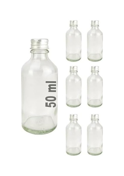 6 Lı 50 ml Gümüş Metal Kapaklı Cam Zencefil Shot Şişesi Söz Nişan Hediyelik Kolonya Şişesi C1-1-149 fiyatları