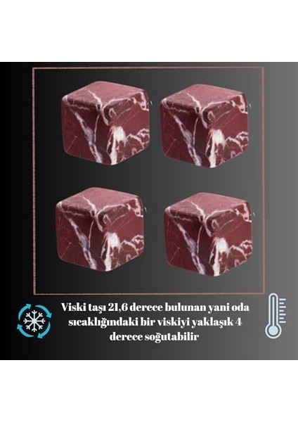 Elazığ Vişne Mermer Viski Taşı 4 Adet Deri Kılıflı Babalar Günü Hediyesi modelleri