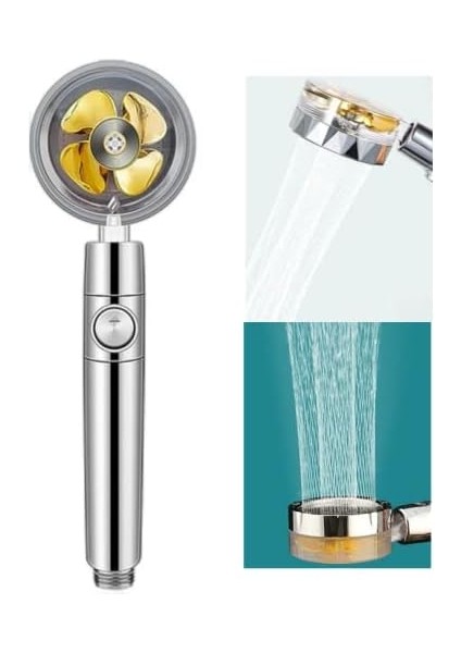 Turbo Pervaneli 360 Derece Döner Start Stop Tuşlu Duş Başlığı - Masaj Etkili Yüksek Basınçlı El Duşu modelleri