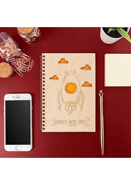 Yolculuk Tasarımlı Ahşap Kapaklı Defter modelleri