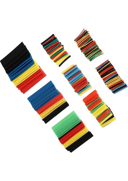 164 Parça Isıyla Daralan Makaron Seti - Renkli ve Farklı Çaplarda Isıyla Büzüşen Kablo Koruma Kılıfı, Elektrik Yalıtım Makaron Kiti, Su Geçirmez, Alev Geciktirici, Kablo Onarım ve Izolasyon