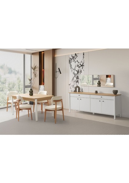 Mona White Yemek Odası Takımı