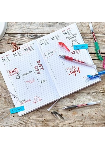 2185 Jel Roller - Siyah, Kırmızı, Mavi, Yeşil, Mor, Pembe, Açık Mavi - 7 Kalem - 0,7 mm fiyatları