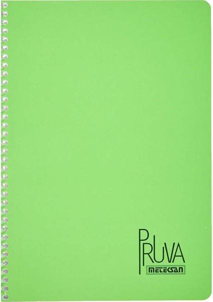 Pruva A4 Pet Spiralli Karton Kapaklı Defter 144 Yaprak - Çizgili - Yeşil