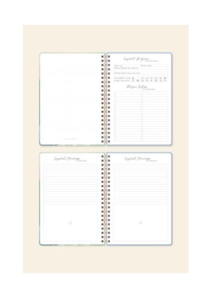 12,5 x 18 cm Spiralli Sert Kapak Lastikli Seyahat Defteri - Manzara modelleri