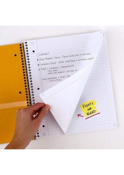 Star Spiral Not Defterleri, Cepli Plus Study Uygulaması, 6 Adet, 1 Adet, Kolej Çizgili Kağıt, 27,9 x 21,6 Cm, 100 Yaprak, (38052) fiyatları