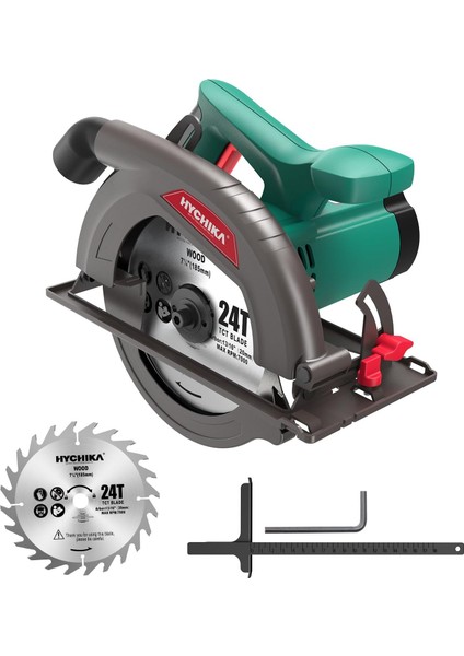 El Daire Testere, 1300W, 4500RPM, 185MM, Yüksek Güçlü Motor, Kesme Derinliği 65MM (90), 45MM (45), Kılavuz Ray, Toz Giderme, Ahşap/plastik Kesmek Için