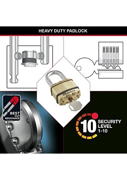 Lock Ağır Hizmet Tipi Asma Kilit [tuş Kilidi] [lamine Çelik] [hava Koşullarına Dayanıklı] M15BEURDLF - Depolama Odaları, Garajlar Vb. Için Idealdir. fiyatları