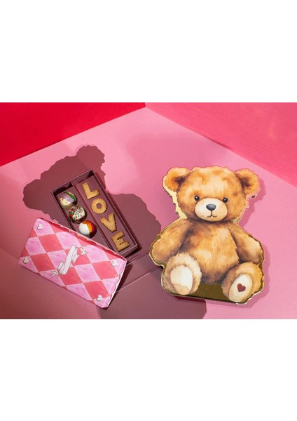 Bear Figürlü, 3 Boyutlu, Özel Tasarım Baskılı Karton Kutu, Hediye Ambalajı, Hediye Kutusu (2ADET)