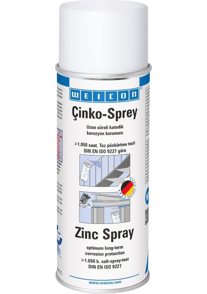 Çinko Sprey 400 ml | Tüm Metal Yüzeyler Için Pas Önleyici Boya | Sıcak Galvanizlemeye Uygun Açık Renk, Şeffaf