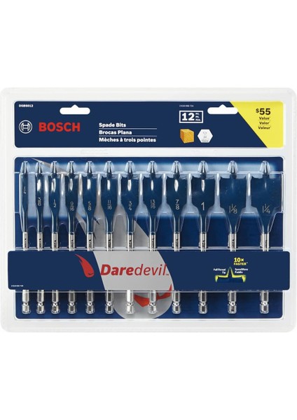 Daredevil 12 Piece Spade Bit Drill Bit Set