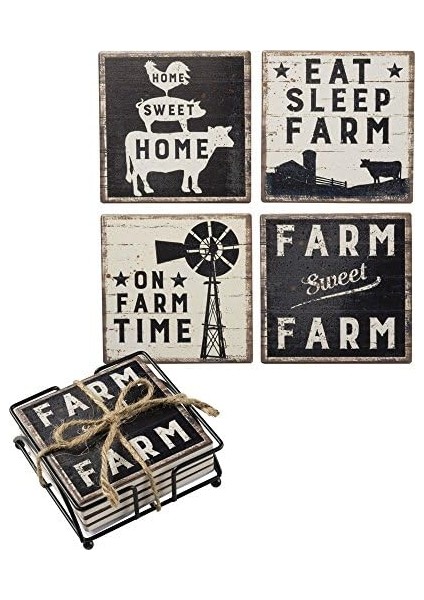 By Kathy Bardak Altlıkları 4'lü Çiftlik Tatlı Çiftliği Seti modelleri