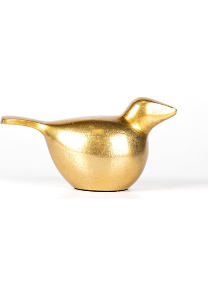 Dekoratif Metal Kuş Gold 18X10X8,5 Cm.