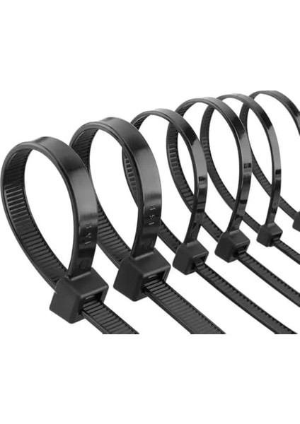 Paket Plastik Kelepçe, Kablo Bağı, (3,6 mm Kalınlık, Siyah, 300 mm Uzunluk), Siyah, fiyatları