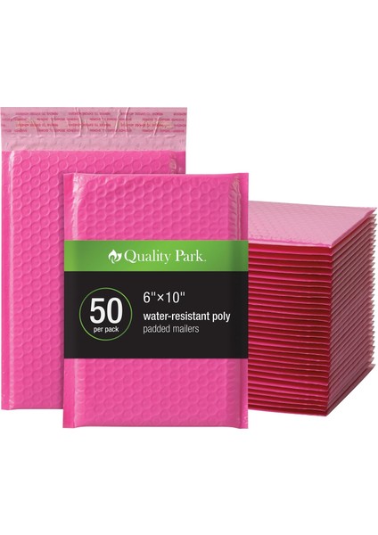 Park Kabarcık Postalar, 15,5 x 22,5 Cm, Pembe Poli Postalar, Dolgulu Zarflar, Nakliye Zarfları, Suya Dayanıklı, Kendinden Mühürlü, Kutu Başına 50 (QUA85858)