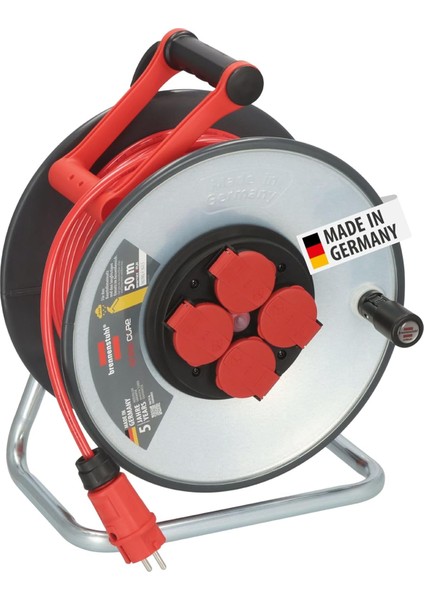 Professionallıne Steelcore Serisi Bremaxx IP44 Lisanslı 5 Yıl Garantili IP44 Lisanslı Çelik Tambur 50 Metre Makaralı Kablo H07BQ-F 3g1.5