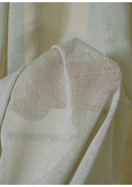 Fırfırlı Keten Bej Tül Perde fiyatları