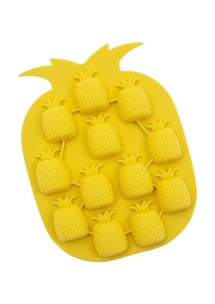 2 Adet Ananas Şekilli Buz Küpü Kalıbı Yapışmaz Silikon Ananas Buzluk Buz ve Çikolata Kalıbı Sarı Renk modelleri