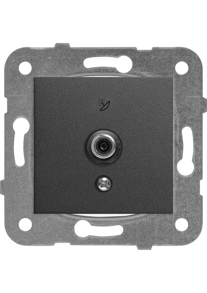 Novella Trenda Füme F Konnektör 10 Db Mekanizma, Düğme Kapak Uydu Prizi