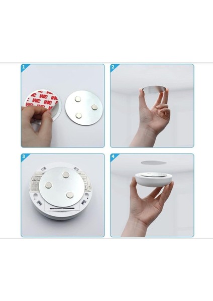 Mıknatıslı ve Yapışkanlı Manyetik Duman Detektörü Gaz Alarm Detektörü Montaj Aparatı Seti - 1 Set fiyatları