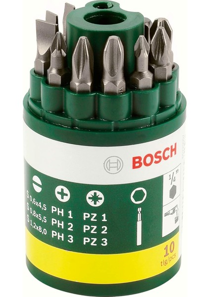 Professional Accessories Vidalama Ucu Seti, Yeşil, 10 Adet