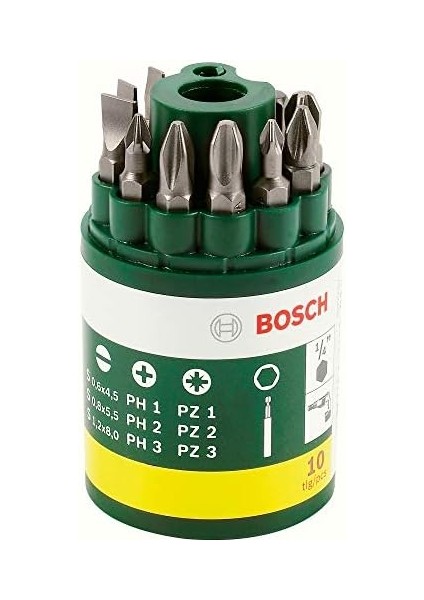 Professional Accessories Vidalama Ucu Seti, Yeşil, 10 Adet modelleri